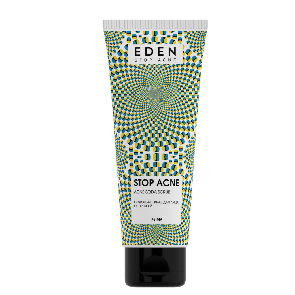 EDEN STOP ACNE содовый скраб от прыщей 75 мл 3D (07.06.2024) фронтально (1).png